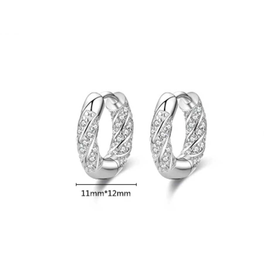 Classic Circle CZ Hoop Earrings – 925 Sterling Silver