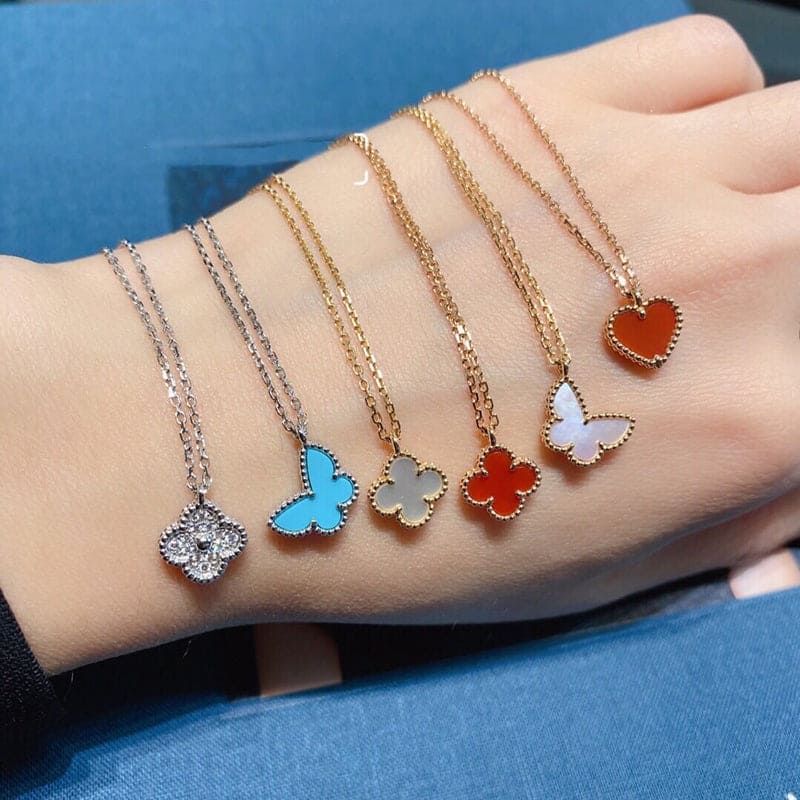 18K Celestial Sweet Alhambra Butterfly Necklace