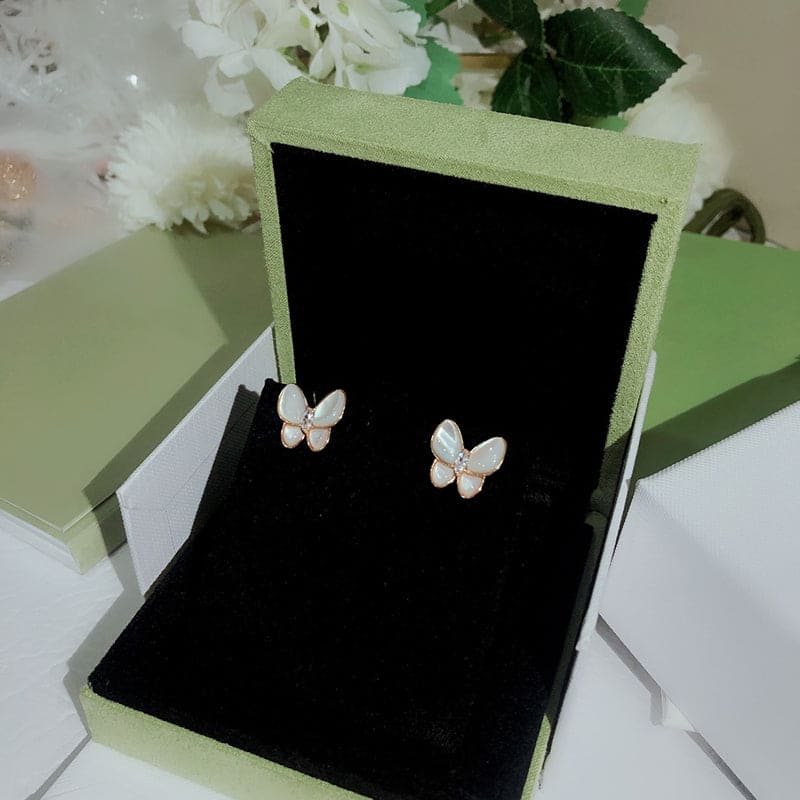 18K Celestial Two Butterfly Earrings