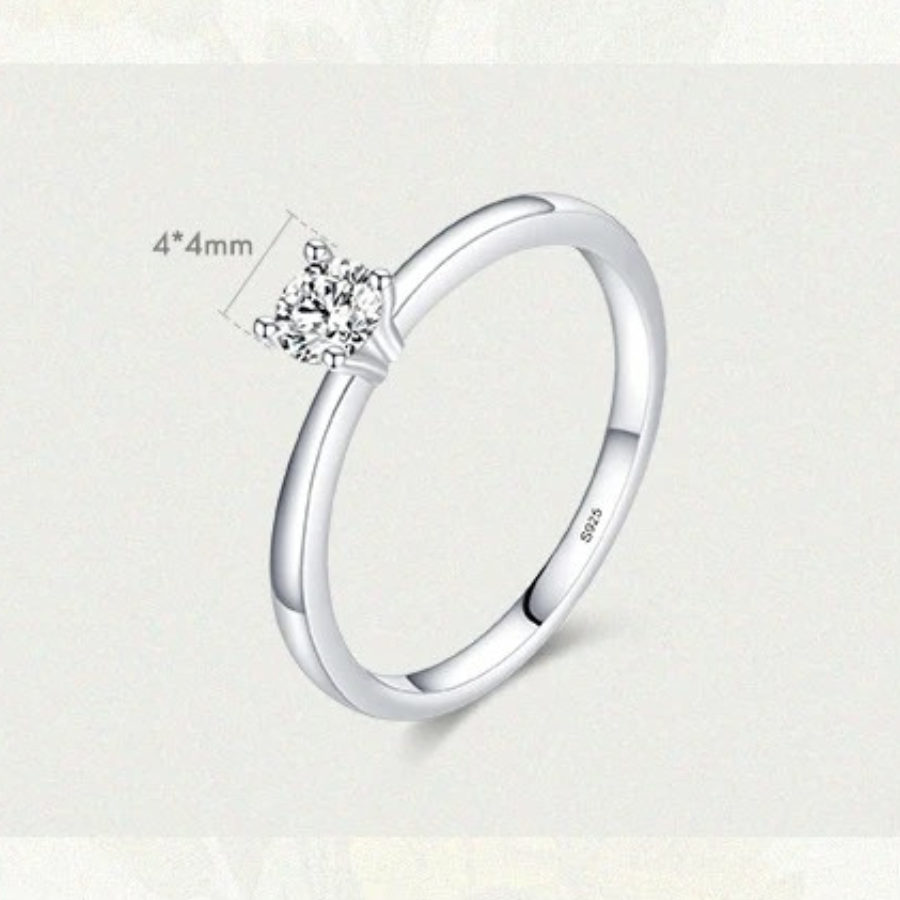 Heart Design CZ Band Ring – 925 Sterling Silver