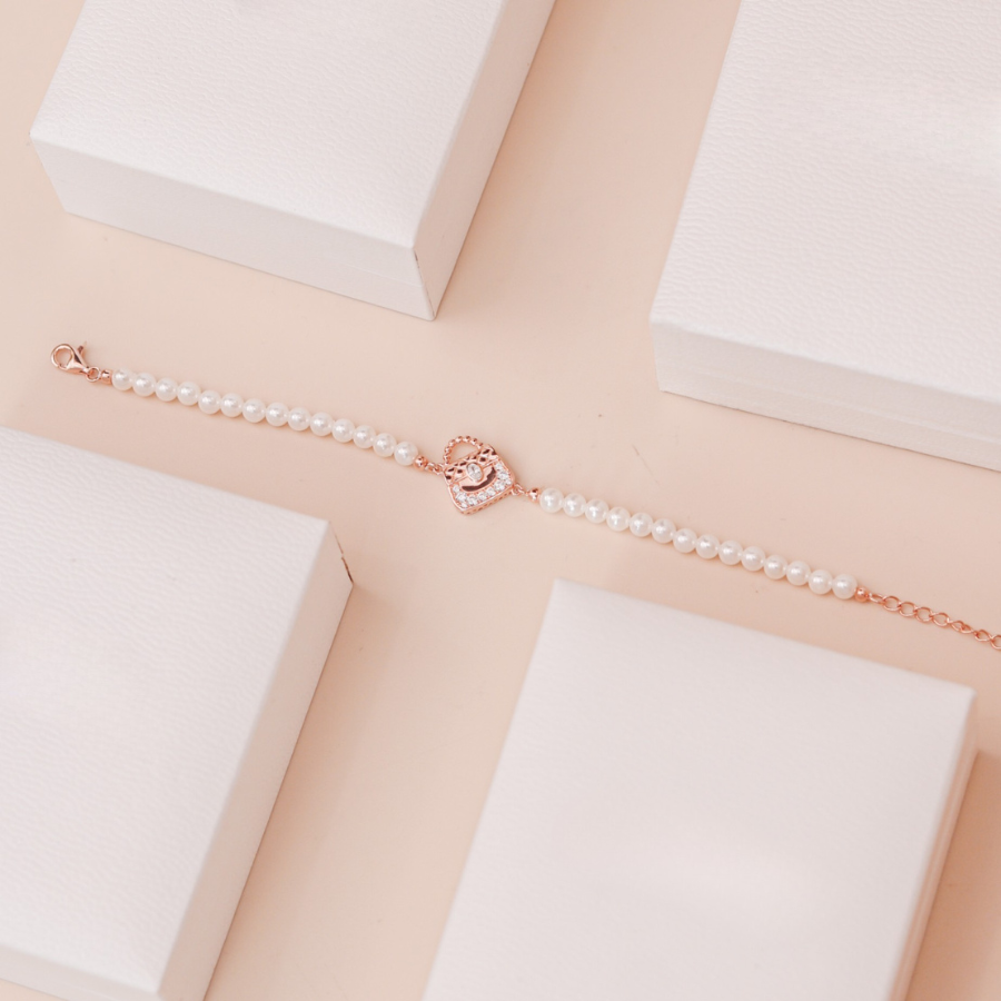 ELOREVA Chérie Bag Mini Handbag Rose Gold Bracelet – 18K Gold Plated 925 Sterling Silver