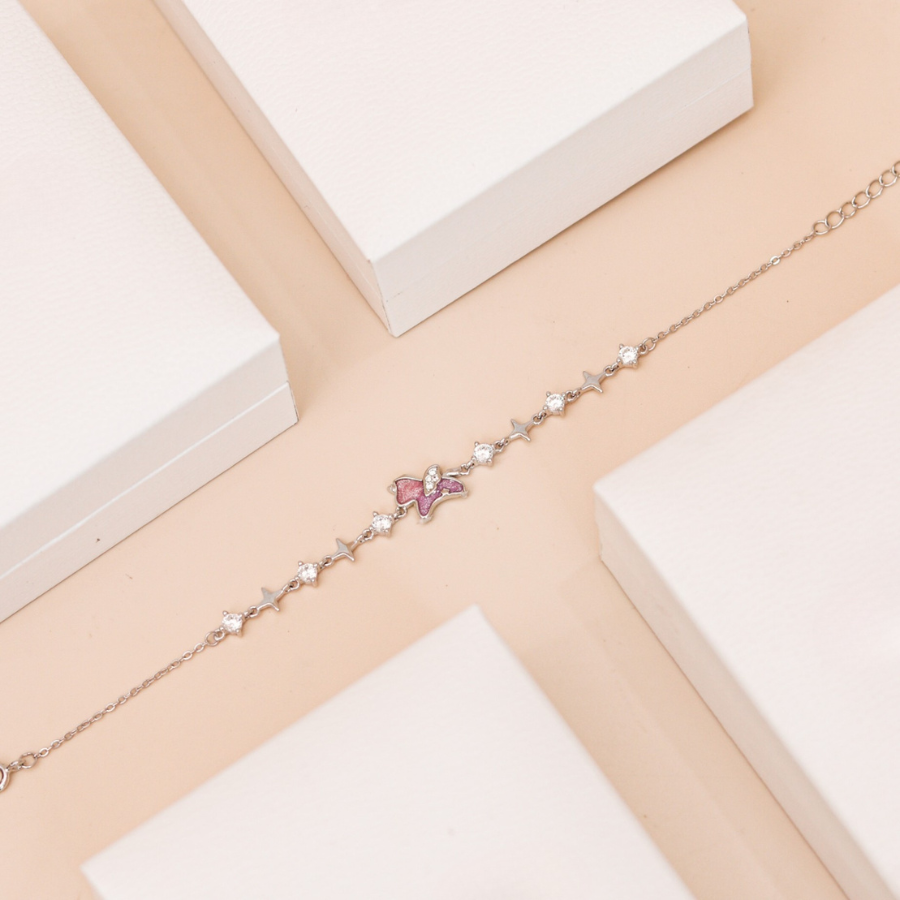 ELOREVA Pony Horse Charm Bracelet – Platinum Plated 925 Sterling Silver