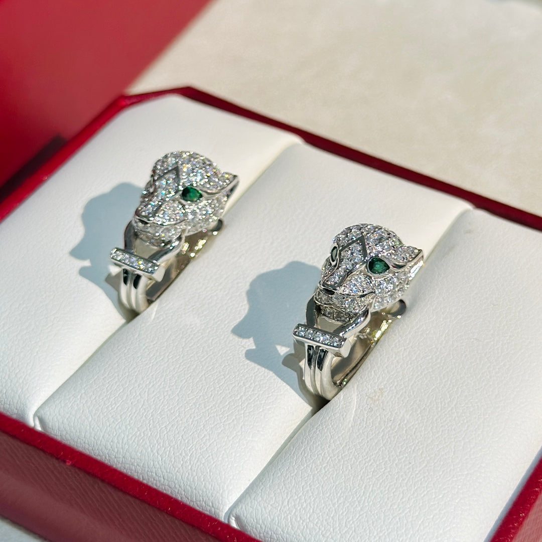 18K Celestial Panth̬re De Diamond Earrings