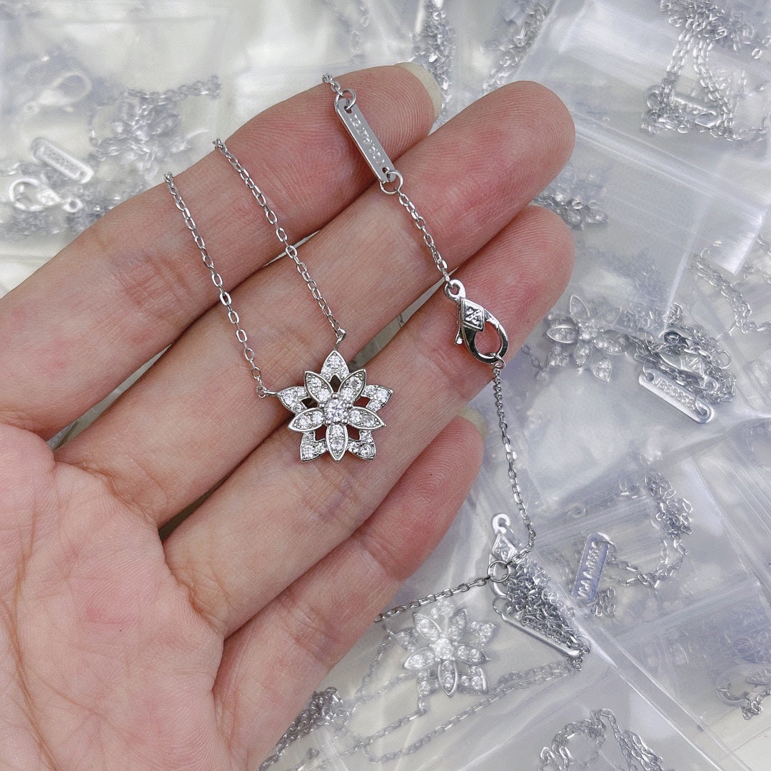 18K Celestial Lotus Openwork Pendant Necklace
