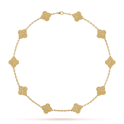 18K Vintage Alhambra 10 Motifs Necklace