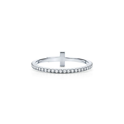 18K Celestial T Diamond Wire  Ring