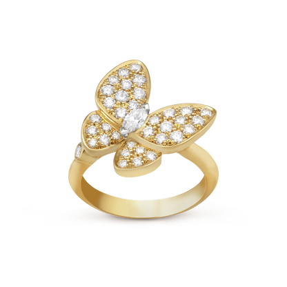 18K Celestial Two Butterfly Ring