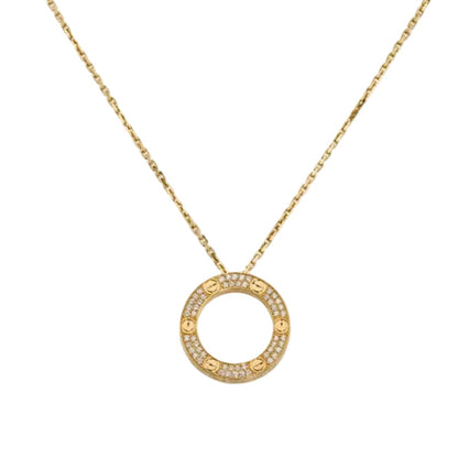18K Love Diamond-Paved Necklace