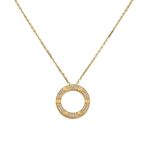 18K Love Diamond-Paved Necklace