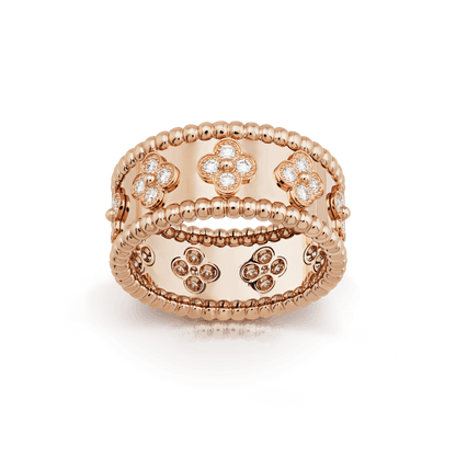 18K Celestial Perl̩e Clovers Ring