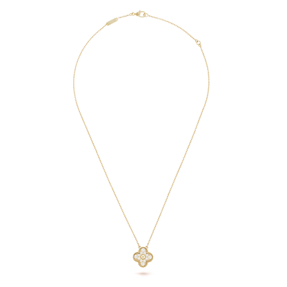 18K Celestial Sweet Alhambra Diamond Clover Necklace