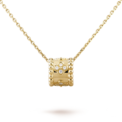 18K Celestial Perl̩e Clovers Pendant Necklace