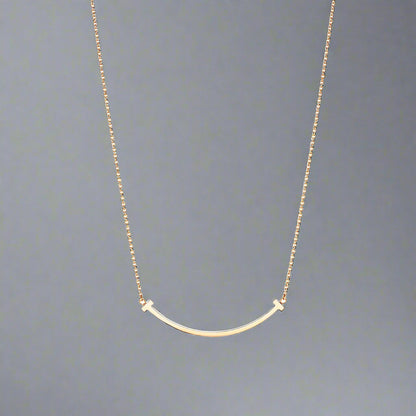 18K Celestial T Smile Pendant Necklace