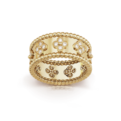 18K Celestial Perl̩e Clovers Ring