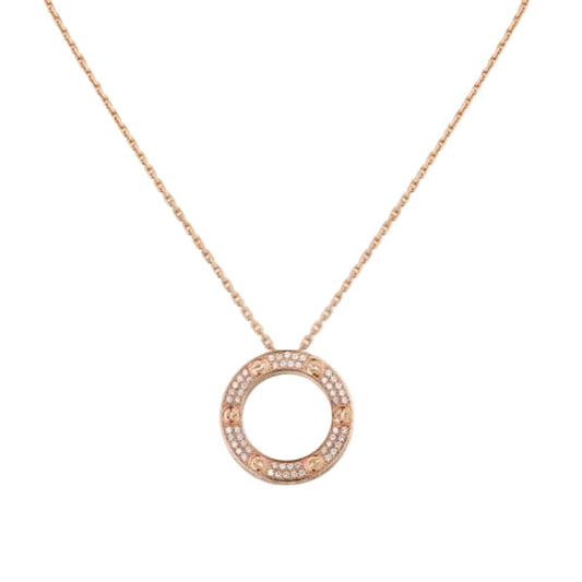 18K Love Diamond-Paved Necklace