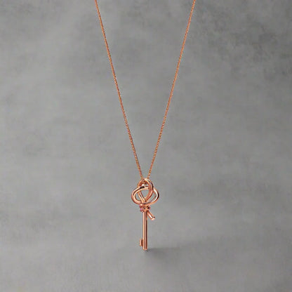 18K Celestial T Keys Woven Pink Diamonds Medium Necklace