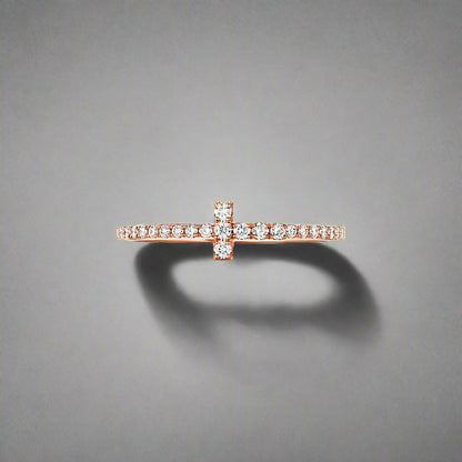 18K Celestial T Diamond Wire Ring