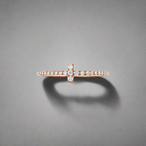 18K Celestial T Diamond Wire Ring
