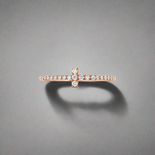 18K Celestial T Diamond Wire Ring