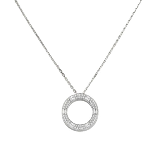 18K Love Diamond-Paved Necklace