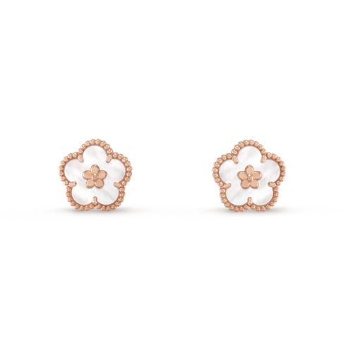 18k Lucky Spring Plum Blossom Earrings