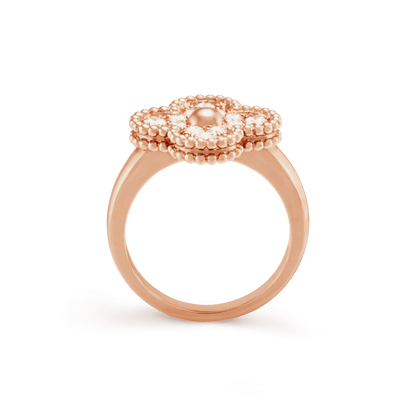 18K Celestial Vintage Alhambra Diamonds Ring