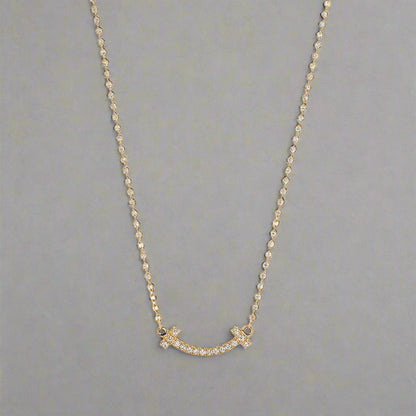 18K Celestial T Small Diamond Pendant Necklace