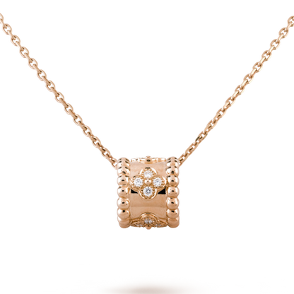 18K Celestial Perl̩e Clovers Pendant Necklace