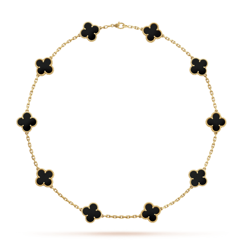 18K Alhambra Black 10 Motifs Necklace