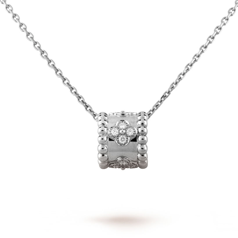 18K Celestial Perl̩e Clovers Pendant Necklace