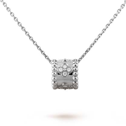 18K Celestial Perl̩e Clovers Pendant Necklace