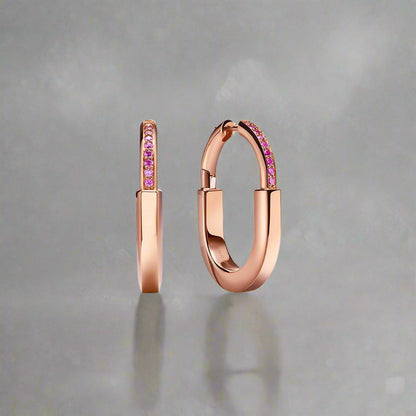 18K Celestial T Lock ROSÌä Edition Medium Earrings