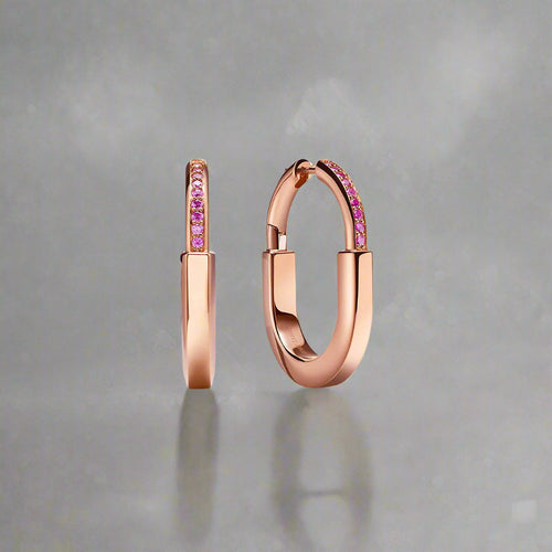 18K Celestial T Lock ROSÌä Edition Medium Earrings