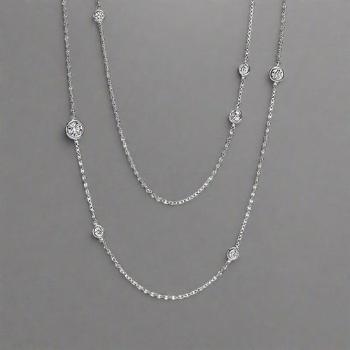 18K Celestial T Elsa Peretti Diamonds By The Yard Necklace