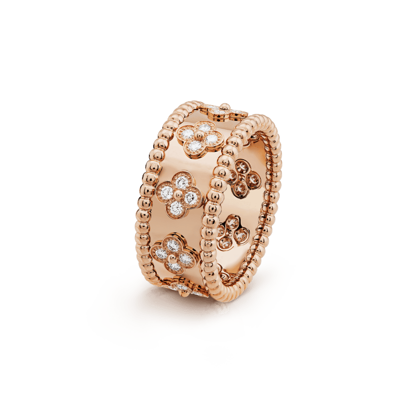 18K Perl̩e Clovers Ring