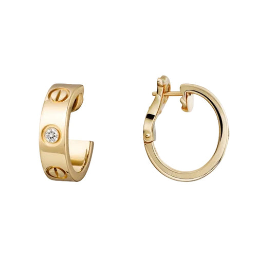 18K Celestial Love 2 Diamonds Earrings