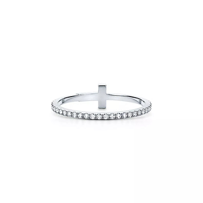 18K Celestial T Diamond Wire  Ring