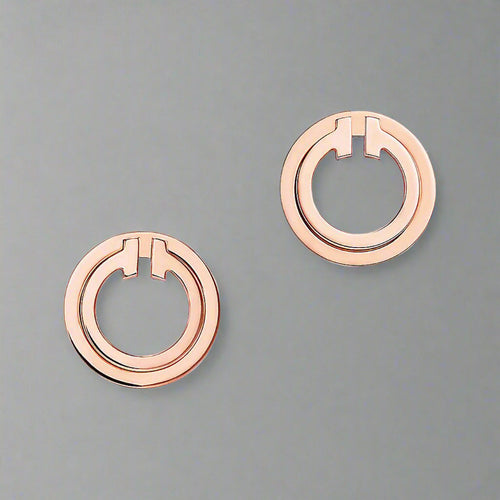 18K Celestial T Mother-of-pearl Circle Earrings