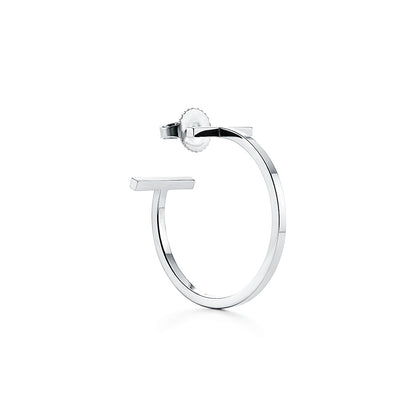 18K Celestial T Hoop Earrings