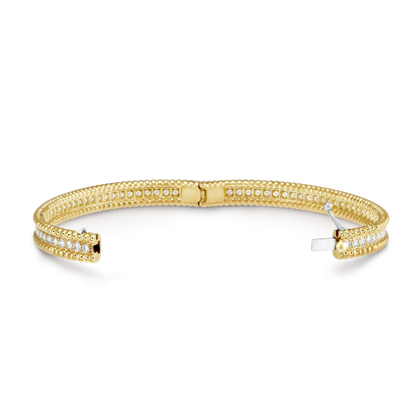18K Celestial Perl̩e Diamonds One Row Bracelet