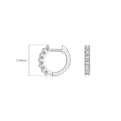 D Color Moissanite Small Hoop Earrings – 925 Sterling Silver