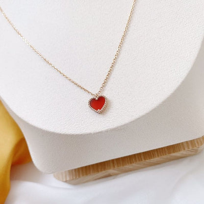 18K Celestial Sweet Alhambra Heart Pendant Necklace