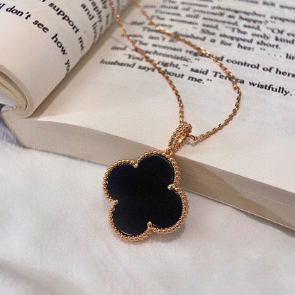 18K Celestial Magic Alhambra One Motifs Black Clover Necklace