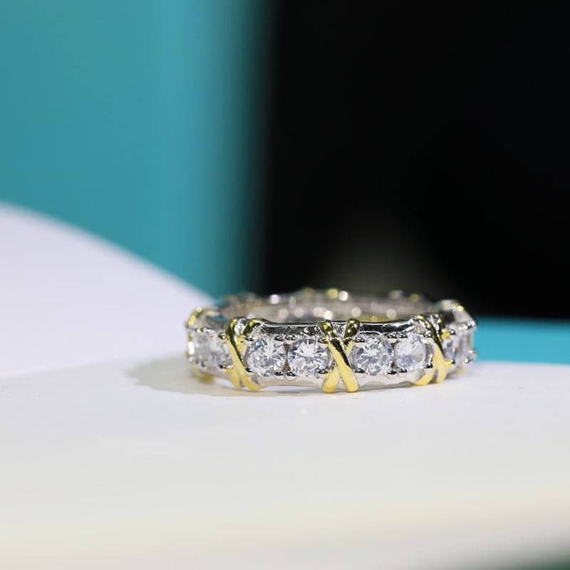 18K Celestial T Schlumberger Eighteen Stone Ring