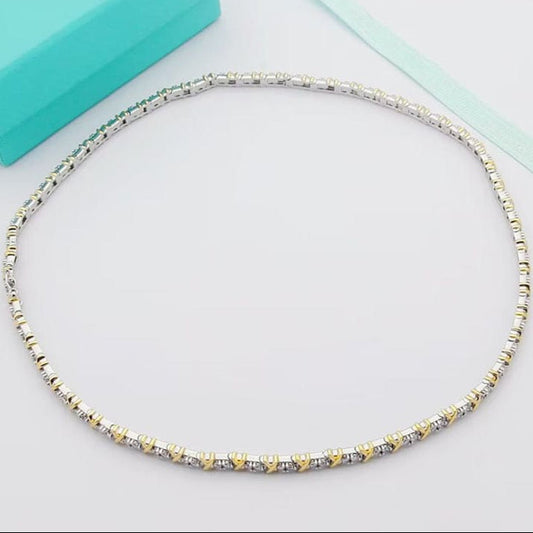 18K Celestial T Schlumberger Eighteen Stone Choker Necklace