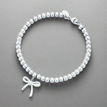 18K Celestial T Bow Charm Bead Bracelet