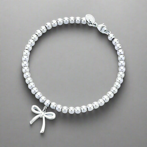 18K Celestial T Bow Charm Bead Bracelet