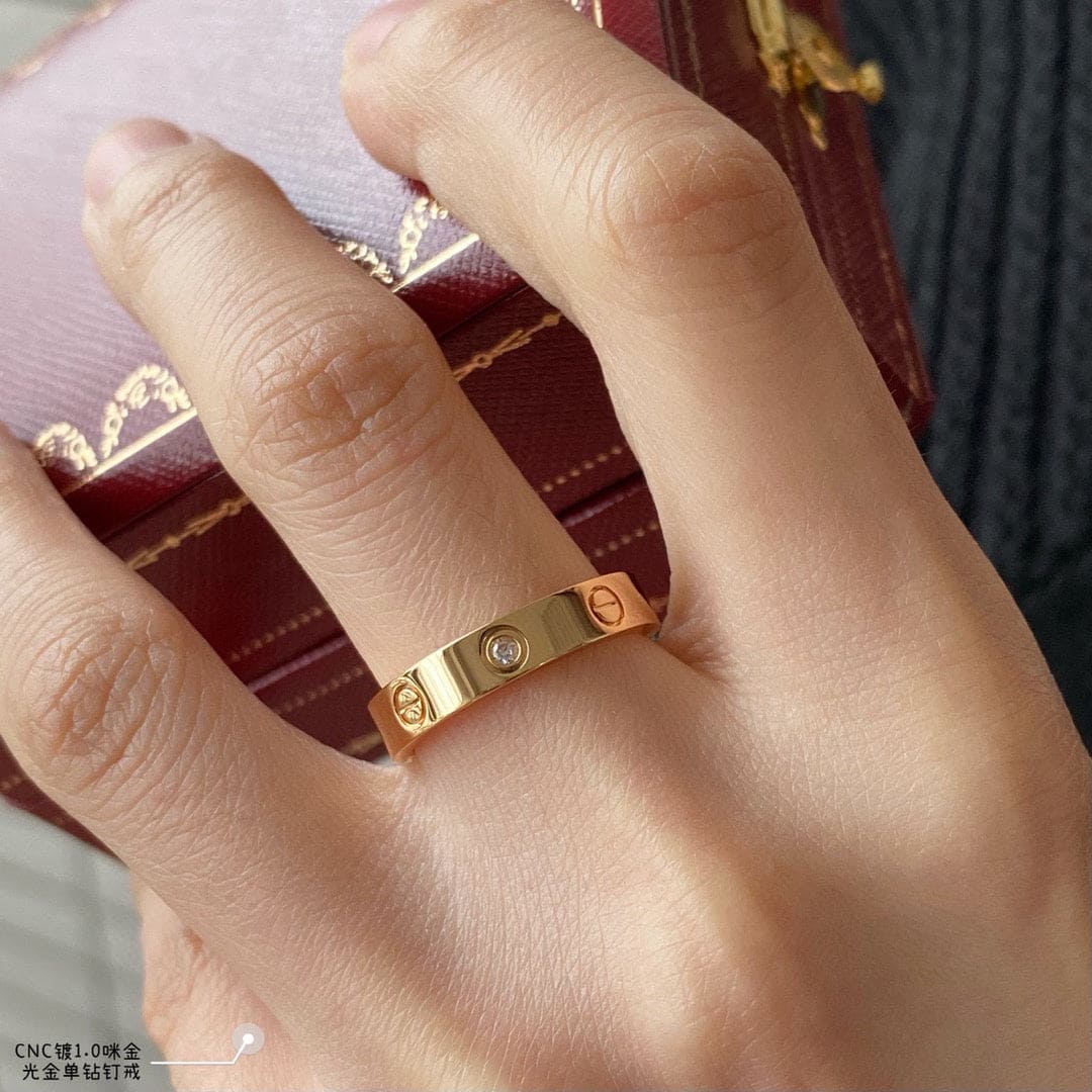 18K Celestial Love Wedding One Diamond Ring