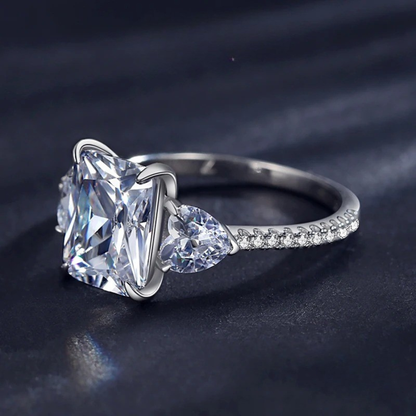 Luxury Rectangle Cut CZ Ring – 925 Sterling Silver