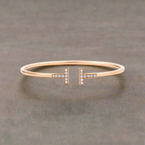 18K Celestial T Diamond Wire Bracelet